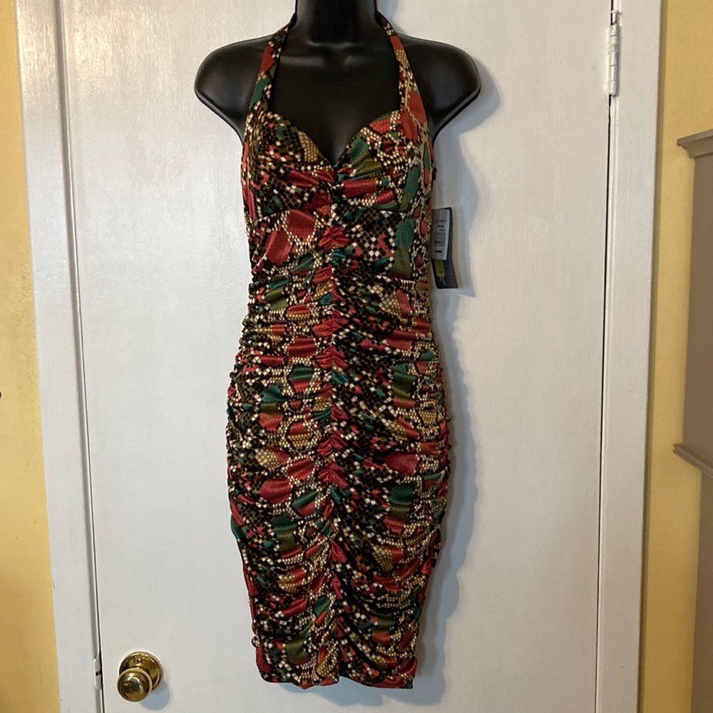 Ruby Rox Dillard’s Women’s Graphic Print Body Con Ruched Dress